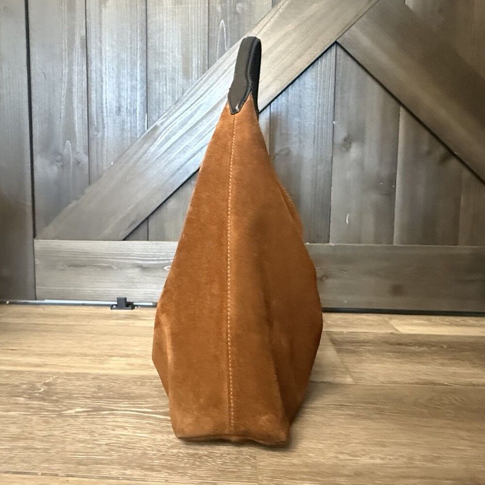 Madewell The Mylie Suede Shoulder Bag Russet Brown Hobo Slouch Zip Top - Picture 4 of 14